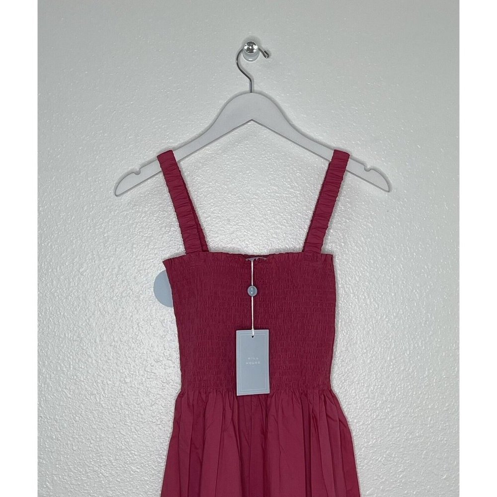Hill House Home Lipstick Pink The Anjuli Nap Prairie Maxi Dress Size M NWT - Picture 3 of 8